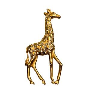 Vintage PSCO Tall Giraffe Rhinestone Pin Brooch